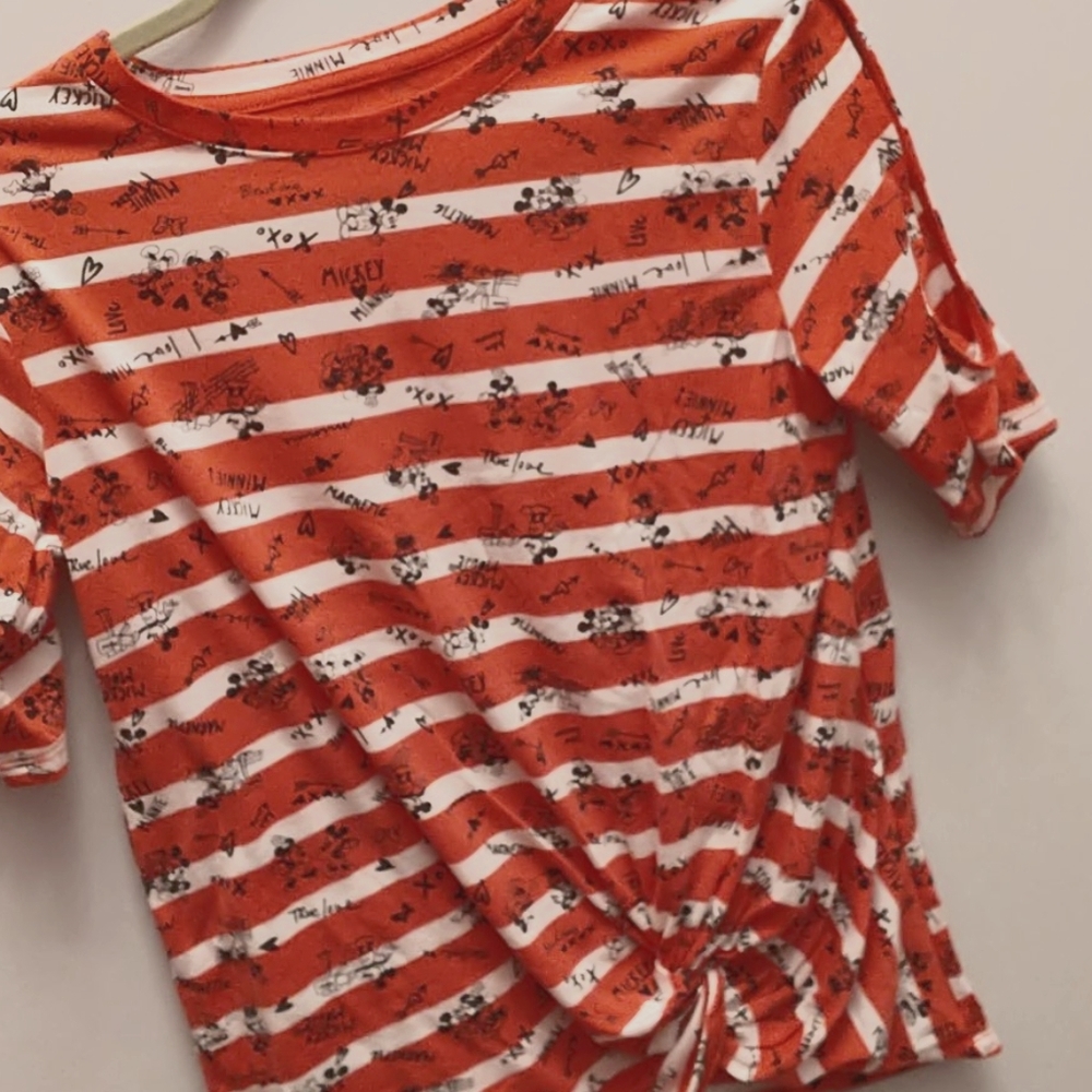 Disney Parks Minnie & Mickey Striped Tee - S